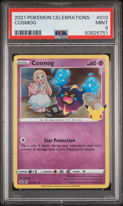 2021 POKEMON CELEBRATIONS COSMOG #13 PSA 9