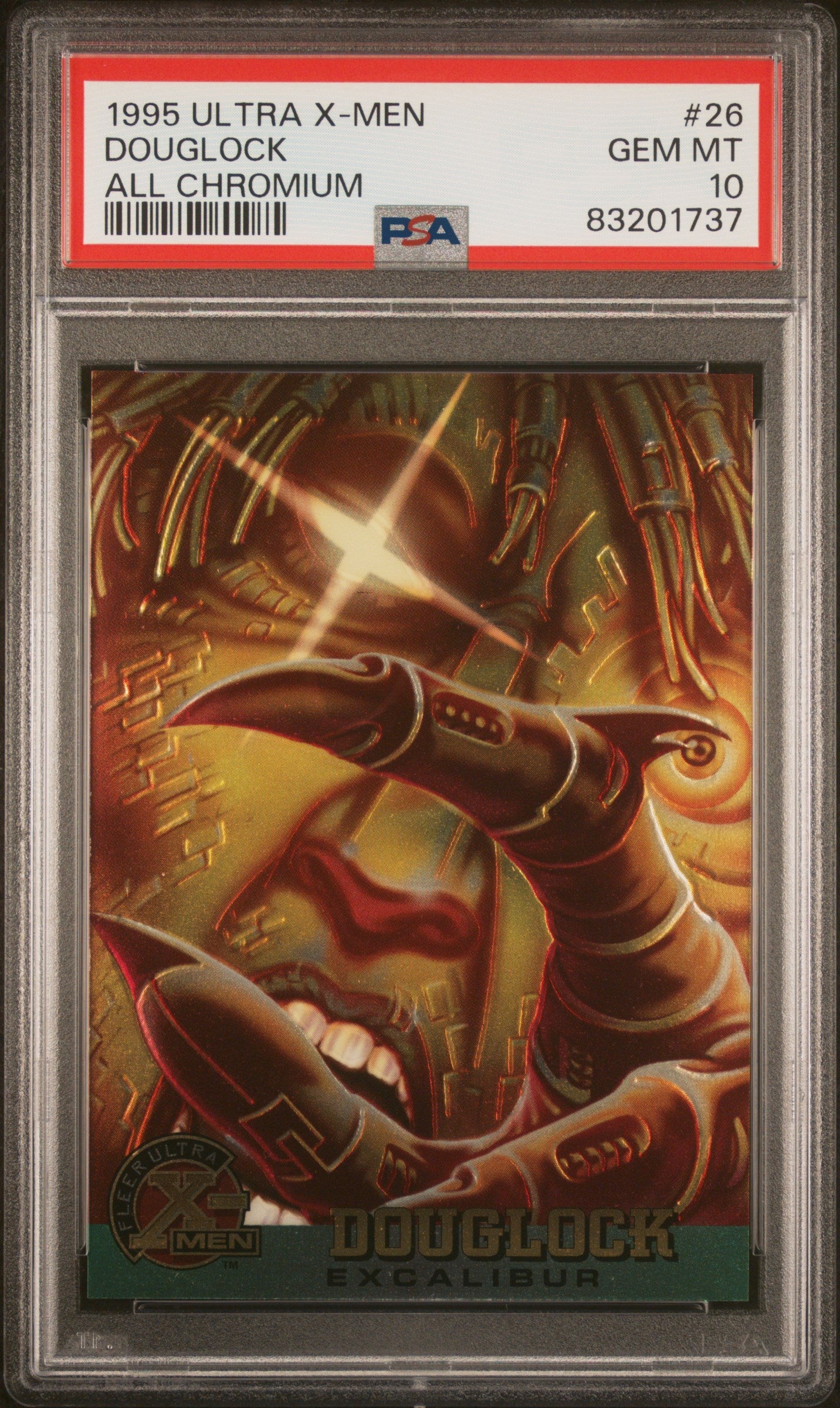 1995 ULTRA X-MEN ALL CHROMIUM DOUGLOCK ALL CHROMIUM #26 - PSA 10