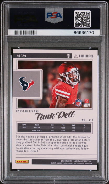 2023 PANINI LUMINANCE TANK DELL BLACK #124 - PSA 10 ROOKIE CARD