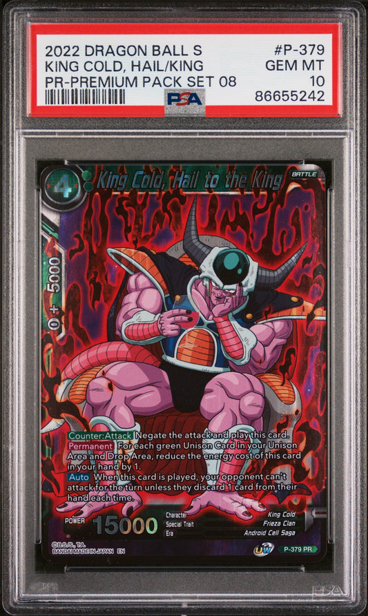 2022 DRAGON BALL SUPER KING COLD, HAIL/KING #P-379 - PSA 10