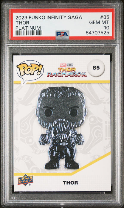 2023 UPPER DECK FUNKO POP MARVEL  THOR PLATINUM #85  PSA 10