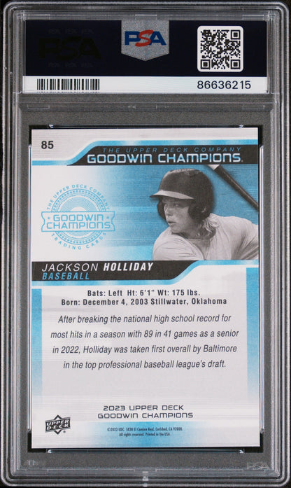 2023 UPPER DECK GOODWIN CHAMPIONS JACKSON HOLLIDAY  #85 - PSA 10
