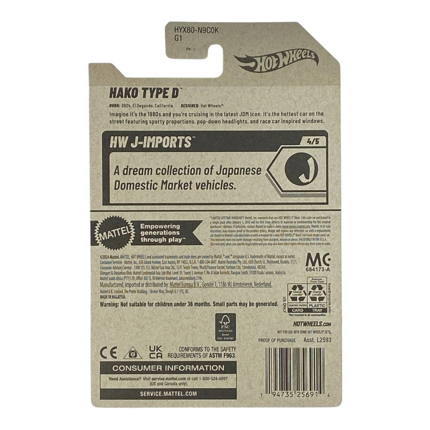 Hot Wheels Hako Type D - HW J-Imports Series 4/5