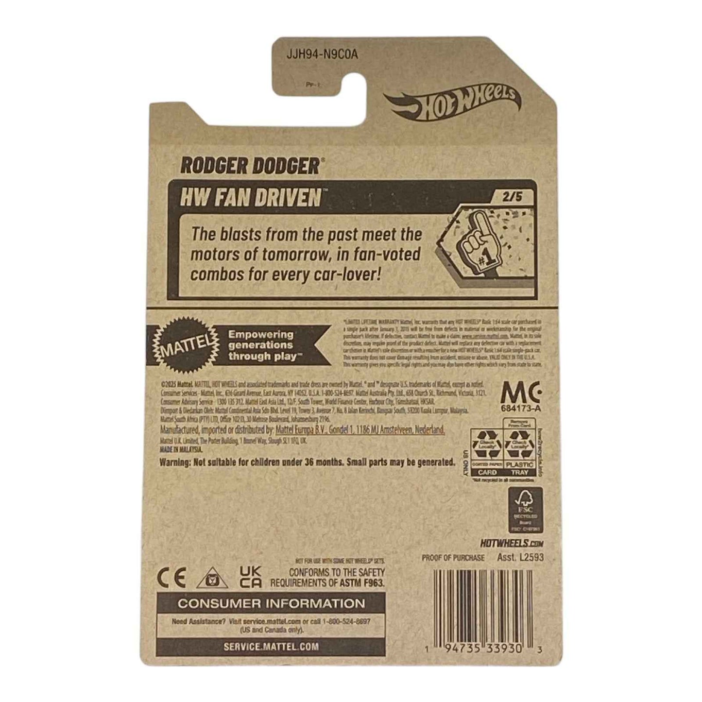 Hot Wheels Rodger Dodger - HW Fan Driver Series 2/5