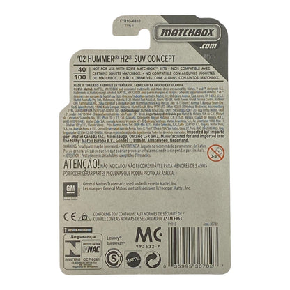 Matchbox '02 Hummer H2 SUV Concept - MBX Contruction Series 6/20