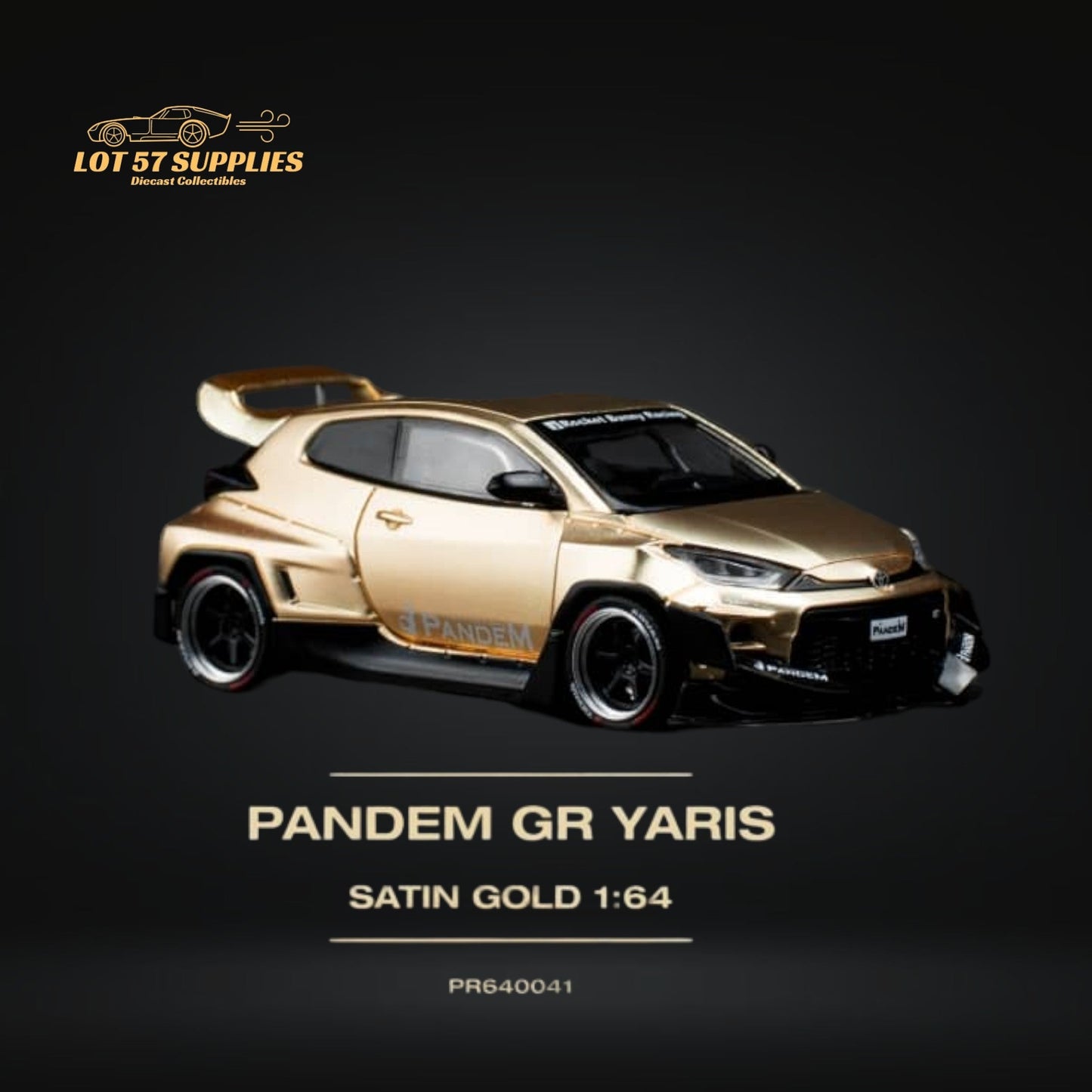 Pop Race Toyota Yaris Pandem GR Satin Gold 1:64 PR6400041