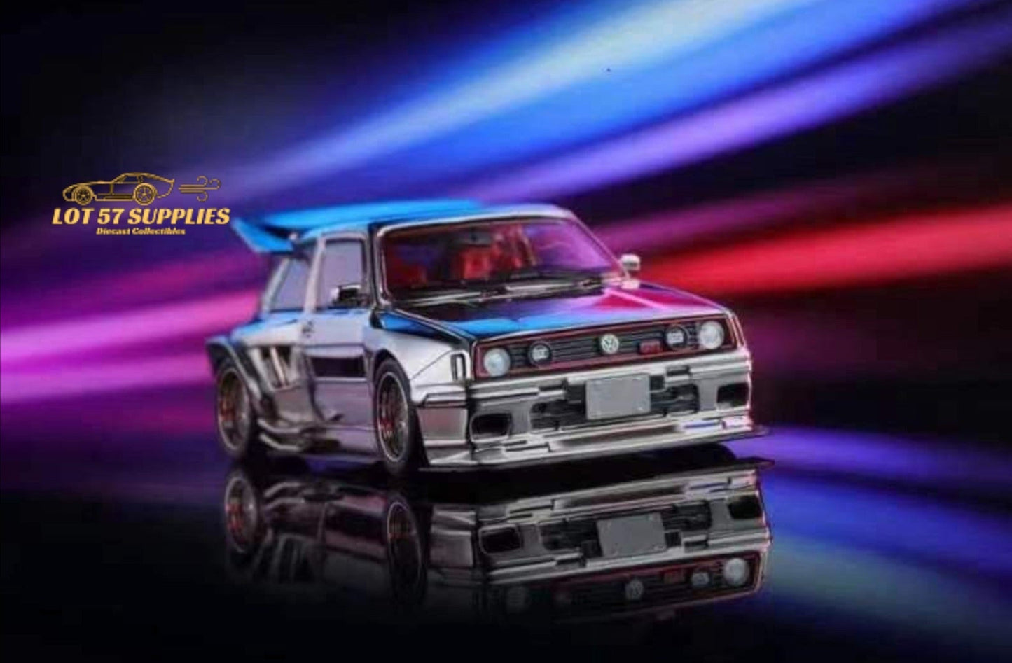 Liberty64 Volkswagen VW KS MK2 Widebody Silver Chrome 1:64