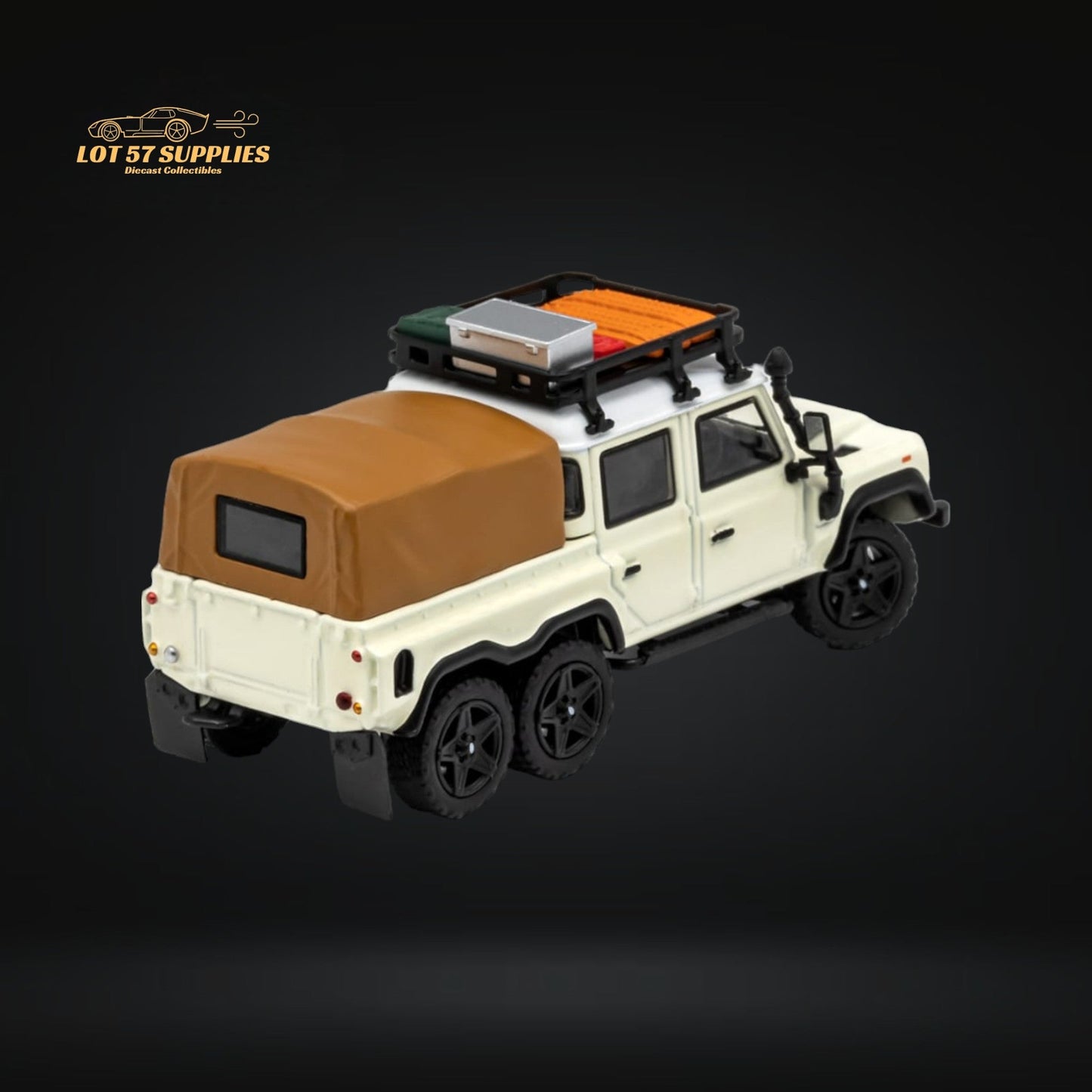 GCD Land Rover Defender 6x6 Off-White Camping Modified 1:64 KS-053-286