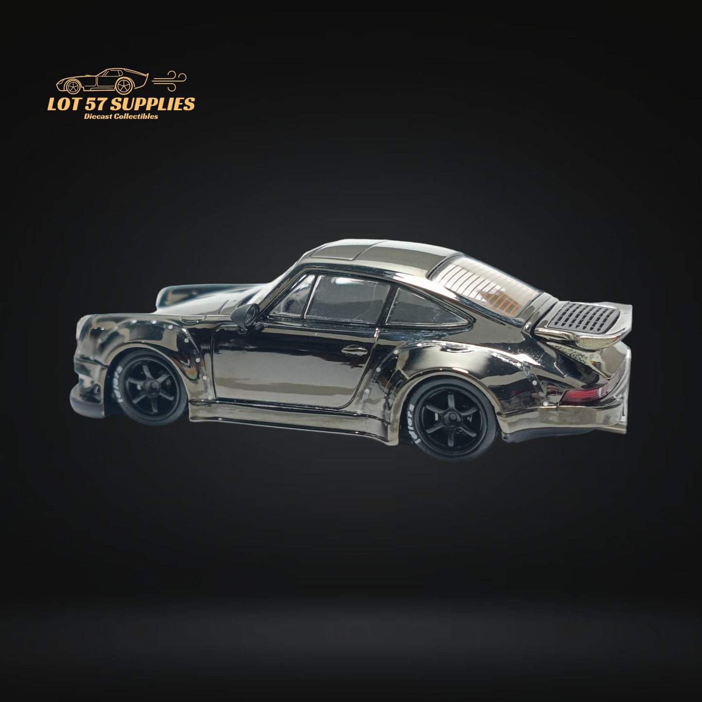 MC Porsche RWB 930 Chrome Gunmetal Gray Diecast 1:64