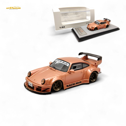 QIDIAN Porsche RWB 930 GT Wing in Champagne Gold Resin Model 1:64