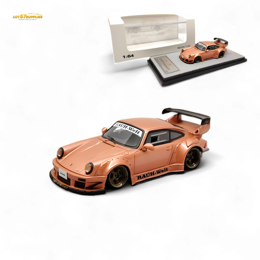 QIDIAN Porsche RWB 930 GT Wing in Champagne Gold Resin Model 1:64