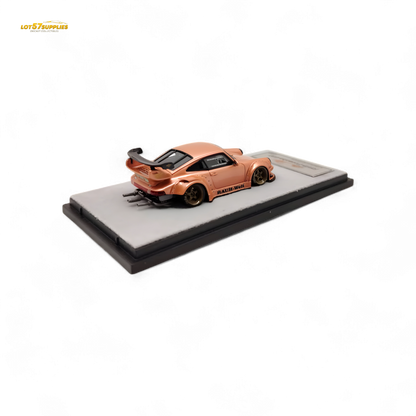 QIDIAN Porsche RWB 930 GT Wing in Champagne Gold Resin Model 1:64