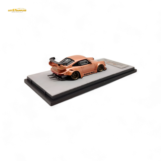 QIDIAN Porsche RWB 930 GT Wing in Champagne Gold Resin Model 1:64