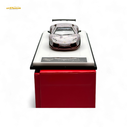 King Model Lamborghini Aventador LP700-4 LB 1.0 White LV Livery 1:64