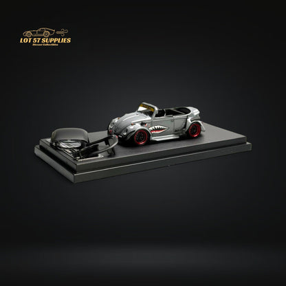 HKM Model VW Beetle Convertible Cabriolet Grey Shark Mouth 1:64