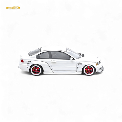 FLAME BMW M3 E46 Widebody Pandem in Pearlescent White Resin 1:64