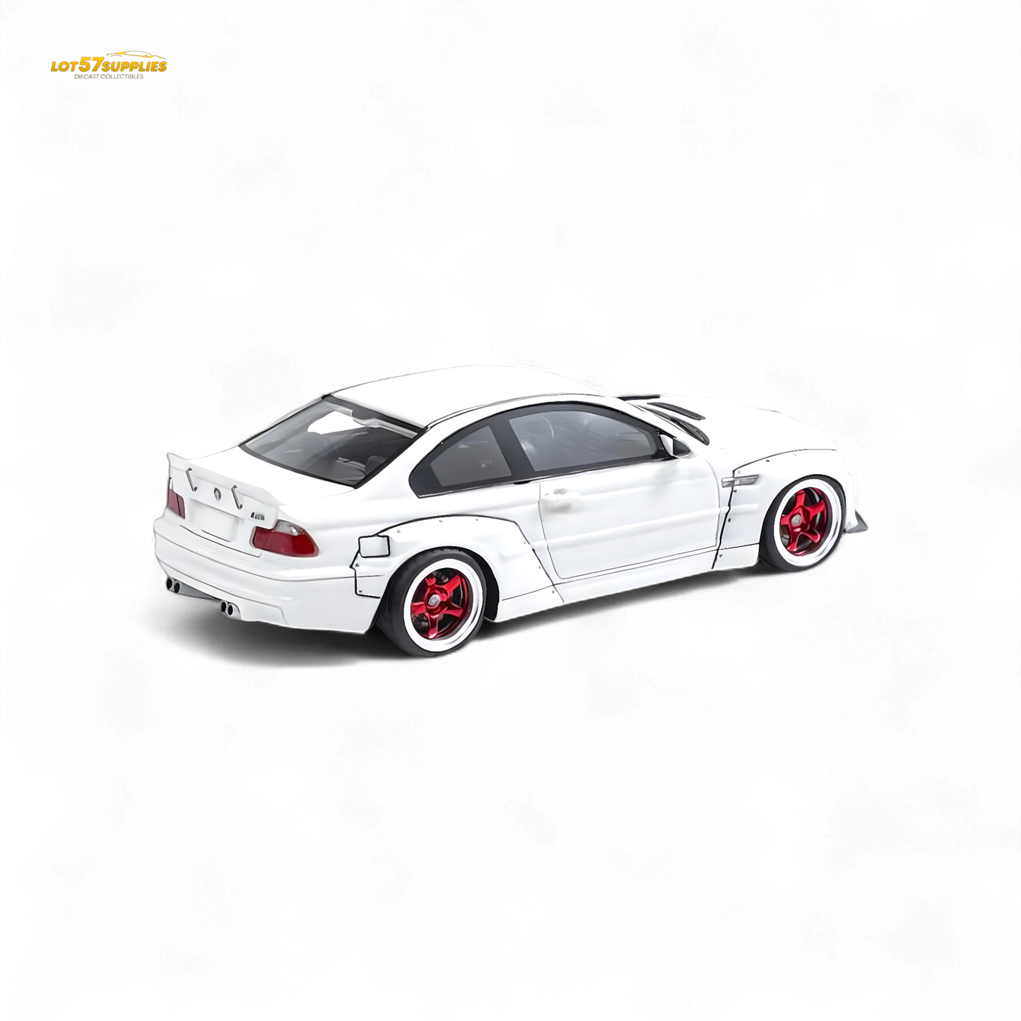 FLAME BMW M3 E46 Widebody Pandem in Pearlescent White Resin 1:64