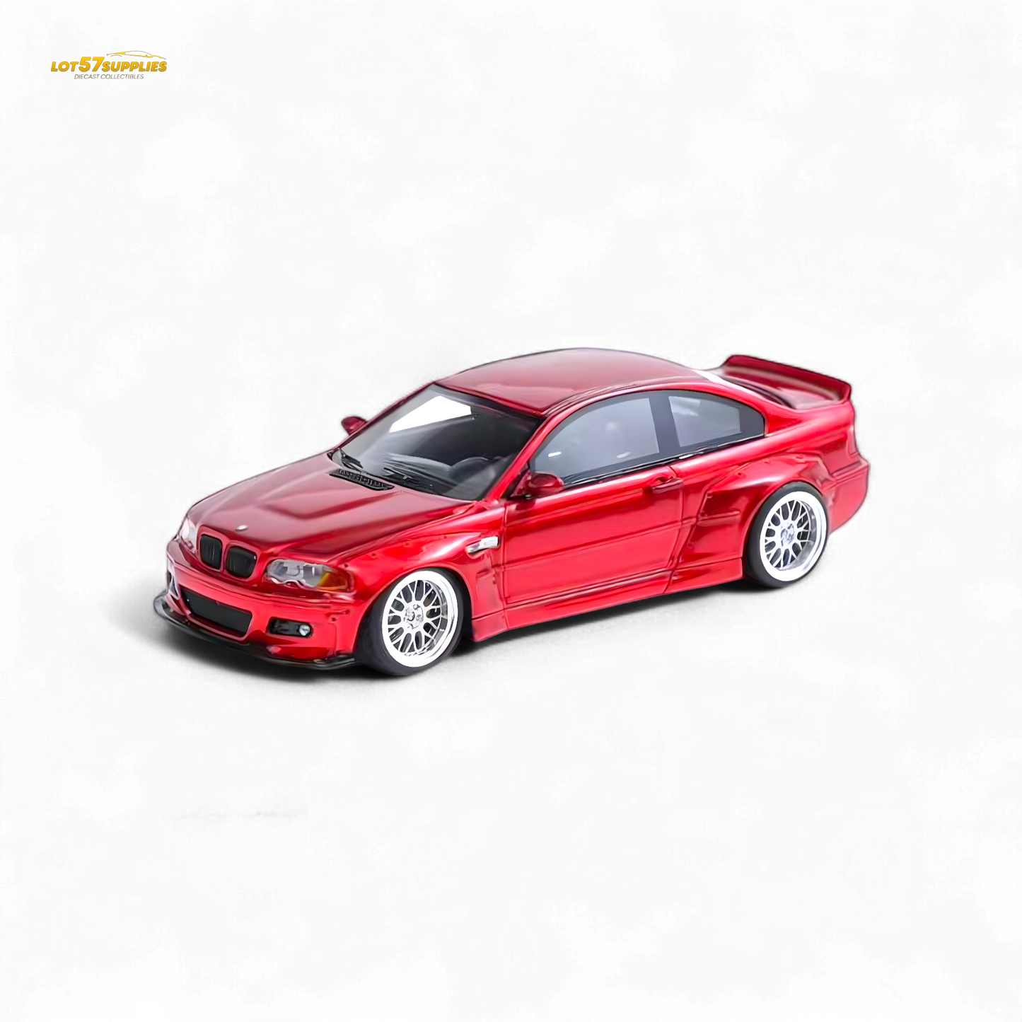 FLAME BMW M3 E46 Widebody Pandem in Metallic Red Resin 1:64