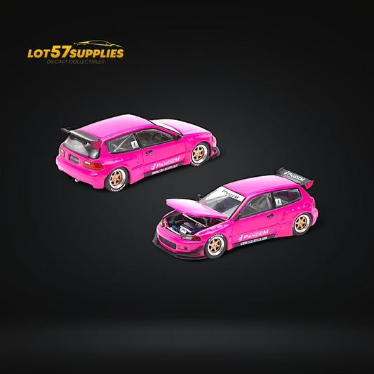(Pre-Order) Pop Race x Enigma Civic EG6 Pandem Rocket Bunny Pink Color 1:64 (BLISTER)