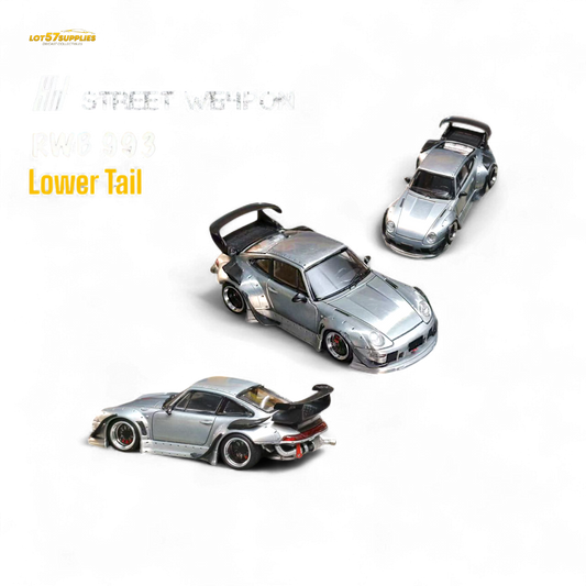 Street Weapon Porsche RWB 993 Raw Varnish Color Low Wing 1:64