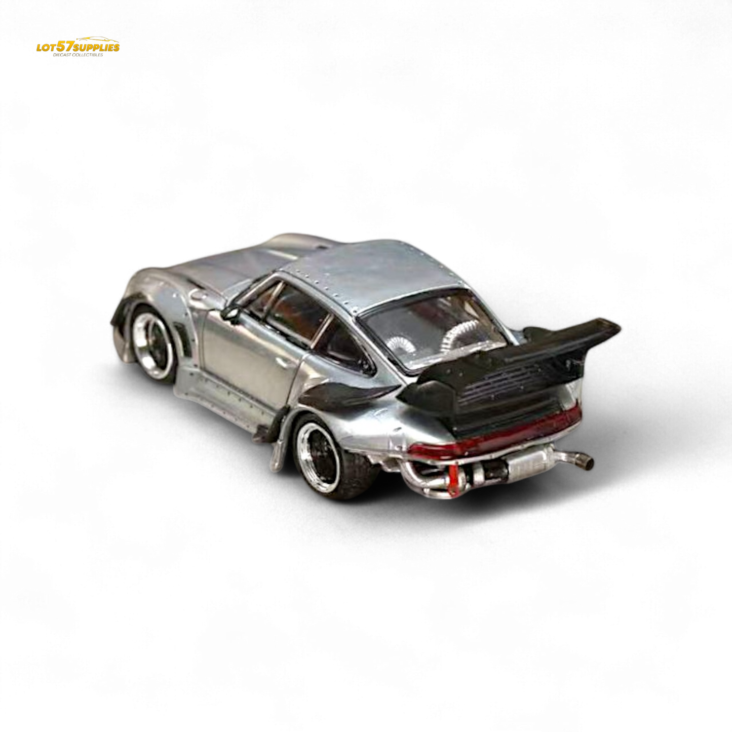 Street Weapon Porsche RWB 993 Raw Varnish Color High Wing 1:64