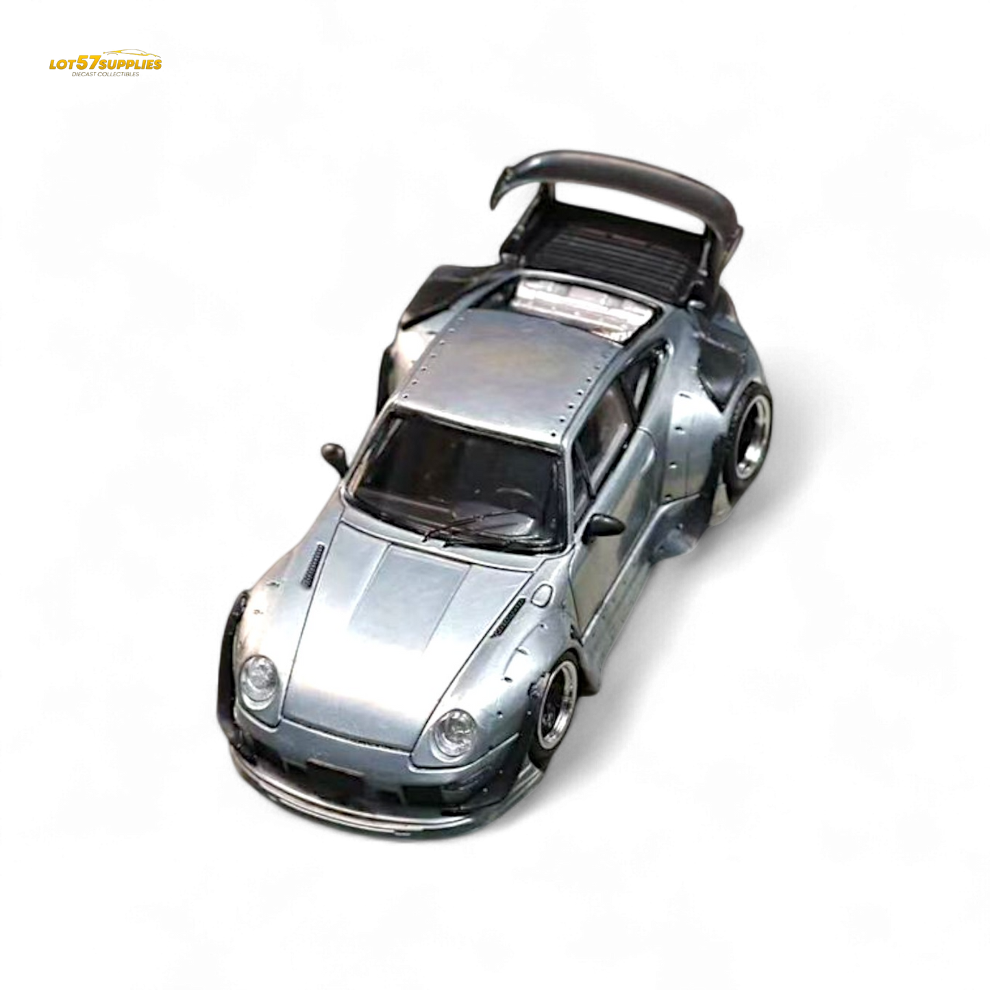 Street Weapon Porsche RWB 993 Raw Varnish Color Low Wing 1:64