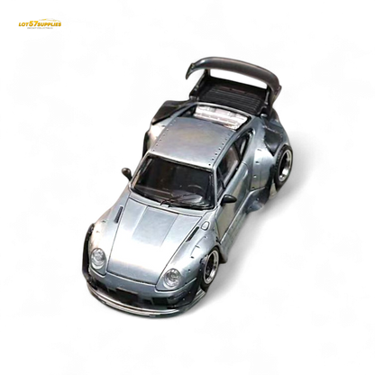 Street Weapon Porsche RWB 993 Raw Varnish Color Low Wing 1:64