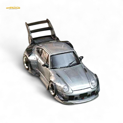 Street Weapon Porsche RWB 993 Raw Varnish Color High Wing 1:64