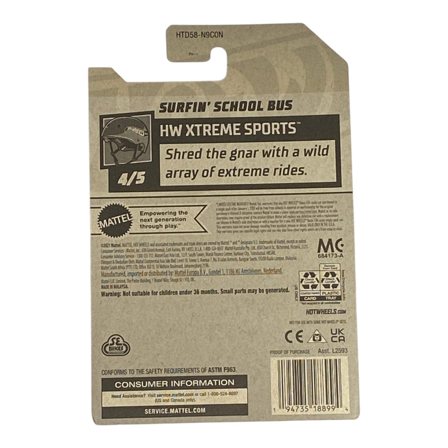 Hot Wheels Surfin' School Bus - HW Xtreme Sports Series 4/5