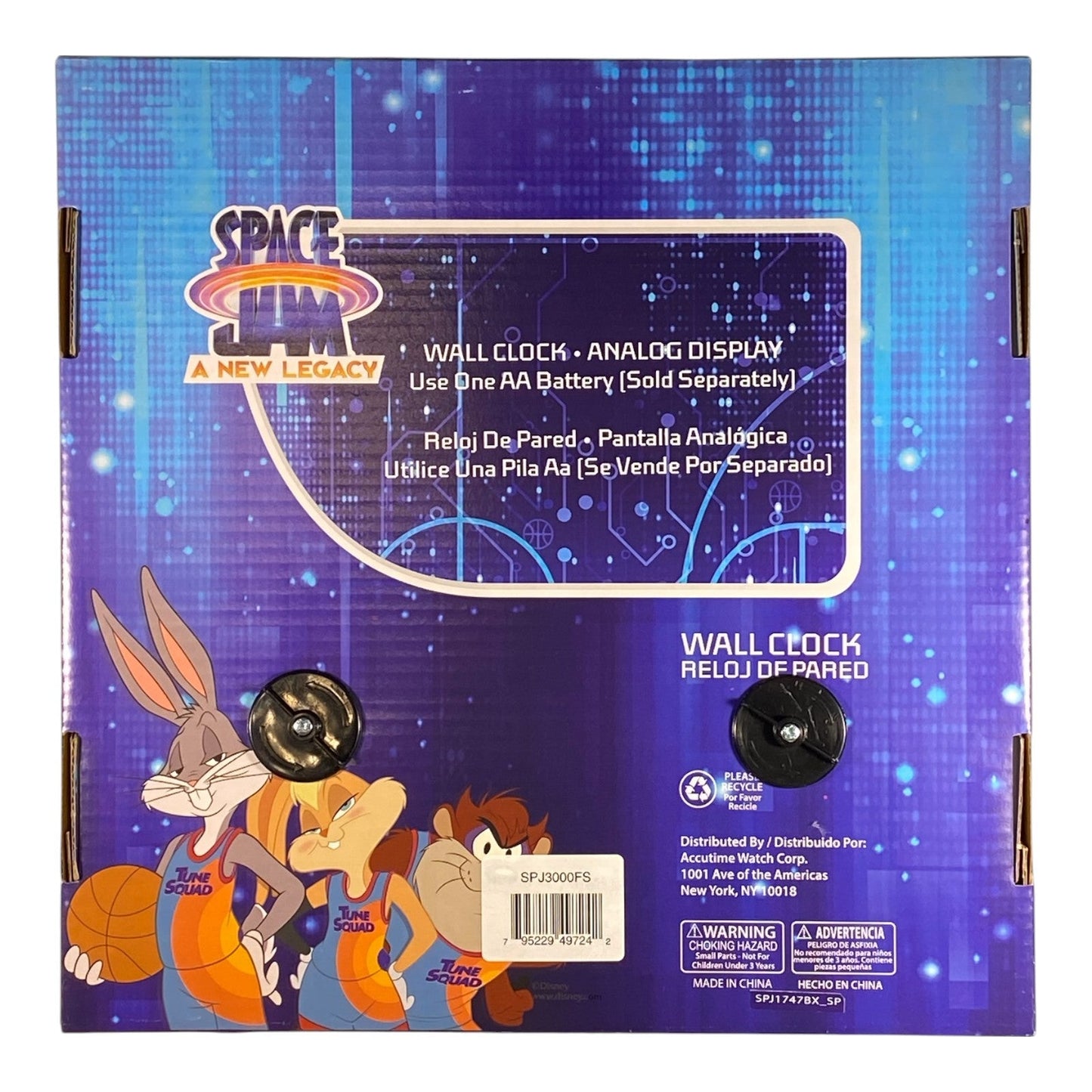 Looney Tunes Space Jam Characters Print 9 3/4 Wall Clock