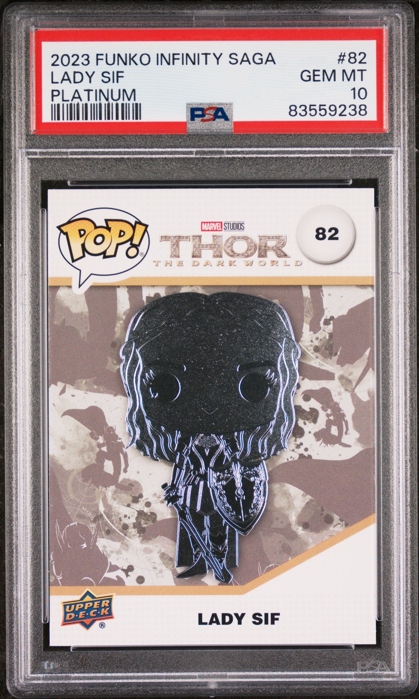 2023 UPPER DECK FUNKO POP MARVEL  LADY SIF PLATINUM #82  PSA 10