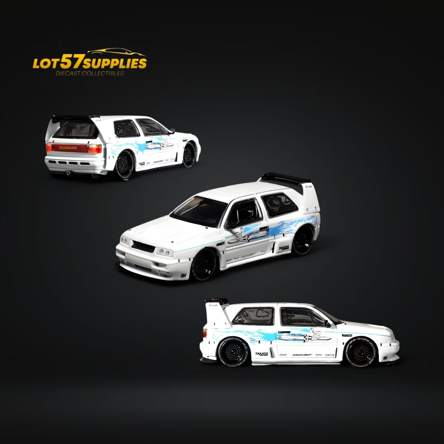 Rhino Model VW Golf Mk3 Concept - White Fast & Furious Livery 1:64