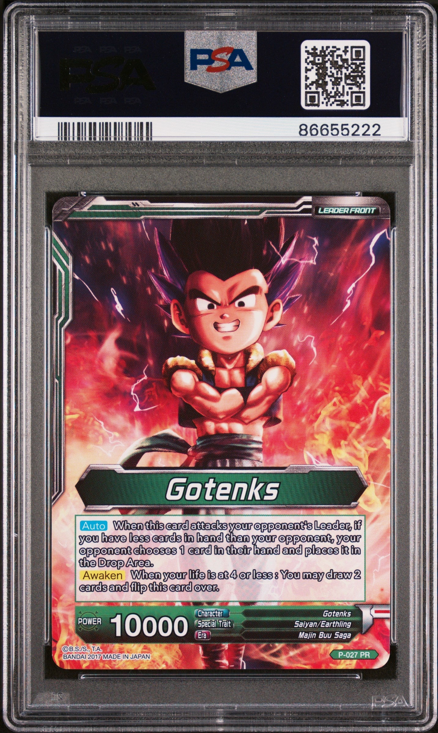 2017 DRAGON BALL SUPER 1 PRDGS STRK SS GOTENKS #P-027 - PSA 10