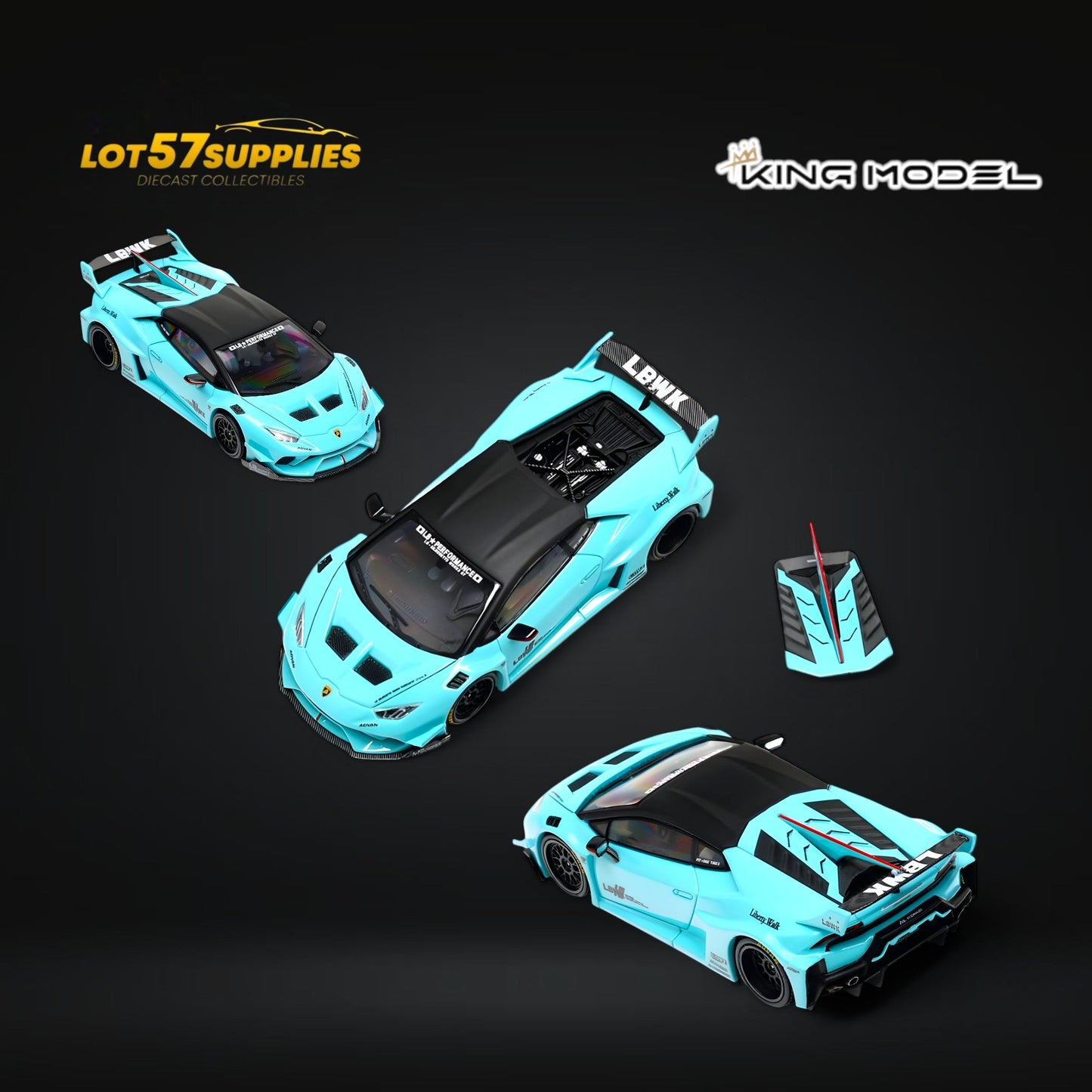 (Pre-Order) King Model LBWK Huracan - Metallic Tiffany Blue 1:64