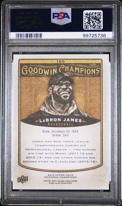 2019 UPPER DECK GOODWIN CHAMPIONS LeBRON JAMES  #100 - PSA 10