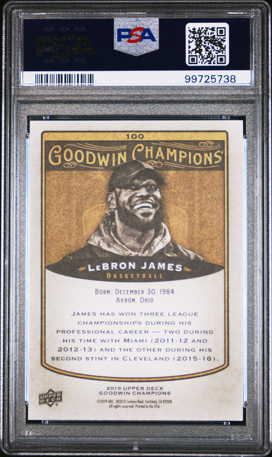 2019 UPPER DECK GOODWIN CHAMPIONS LeBRON JAMES  #100 - PSA 10