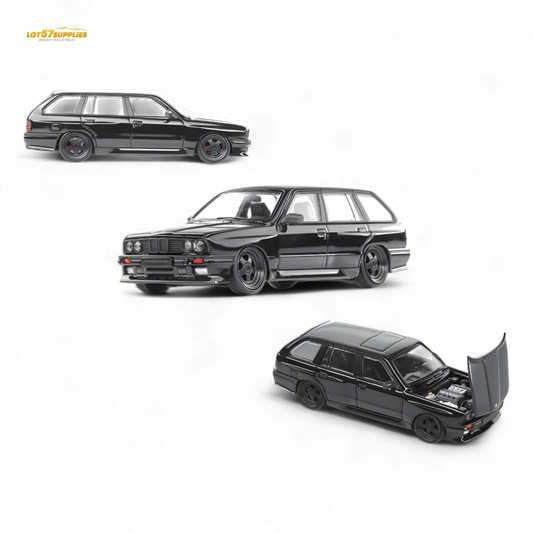 Mortal BMW E30 Crock - Openable Hood - Cambered in Full Black 1:64