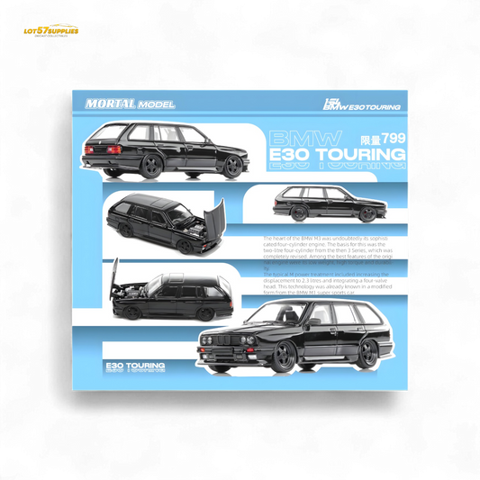 Mortal BMW E30 Crock - Openable Hood - Cambered in Full Black 1:64