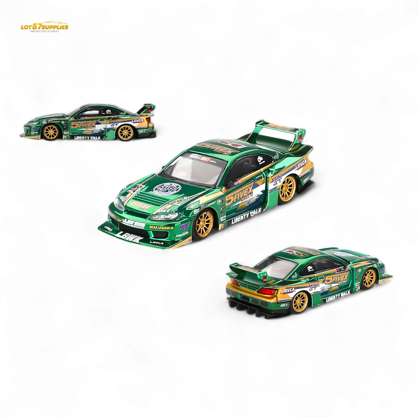 Mini-GT Nissan S15 Silvia LB-Super Silhouette 2024 Fausto Racing #858 1:64