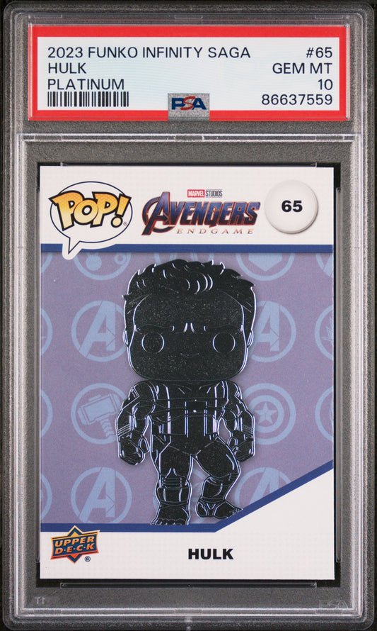 2023 UPPER DECK FUNKO POP MARVEL  HULK PLATINUM #65  PSA 10