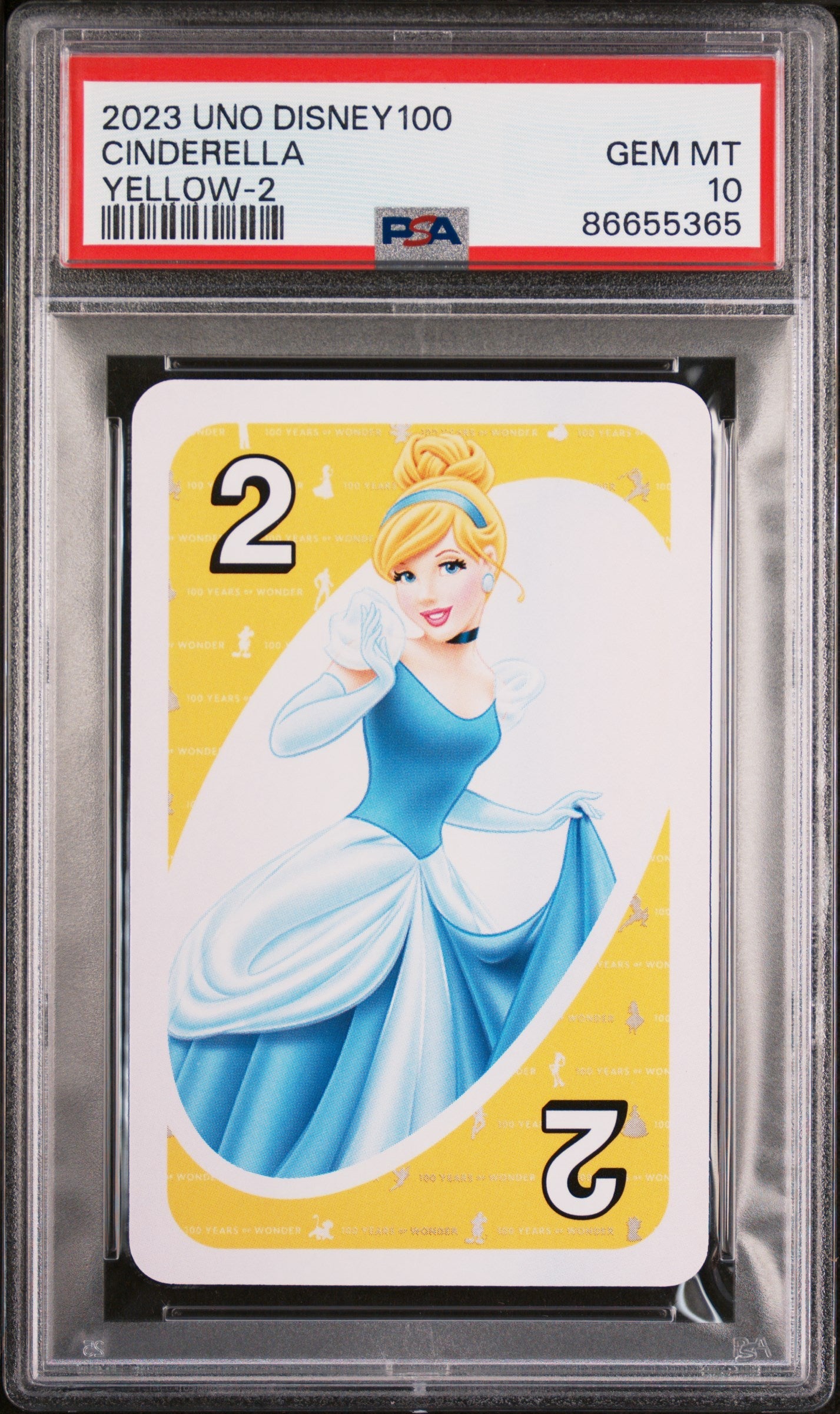 2023 UNO DISNEY 100 CINDERELLA YELLOW 2 PSA 10