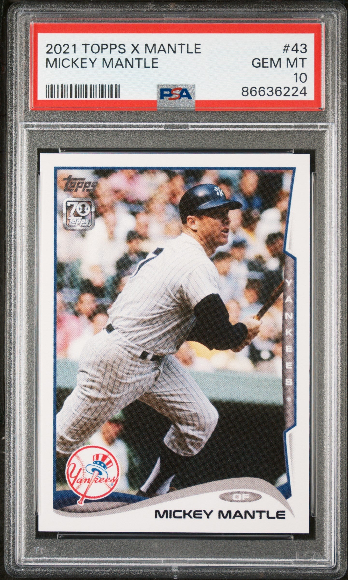 2021 TOPPS X MICKEY MANTLE COLLECTION #43 - PSA 10