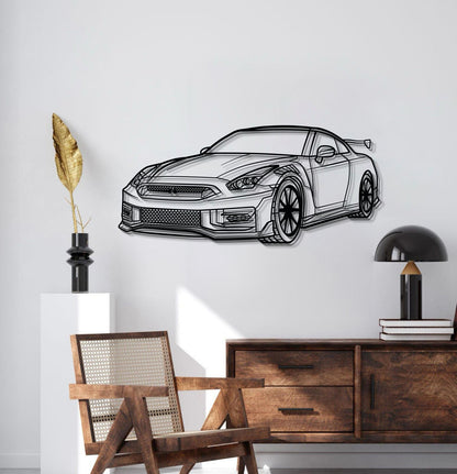 GT-R R35 Perspective Metal Car Wall Art - MT0458