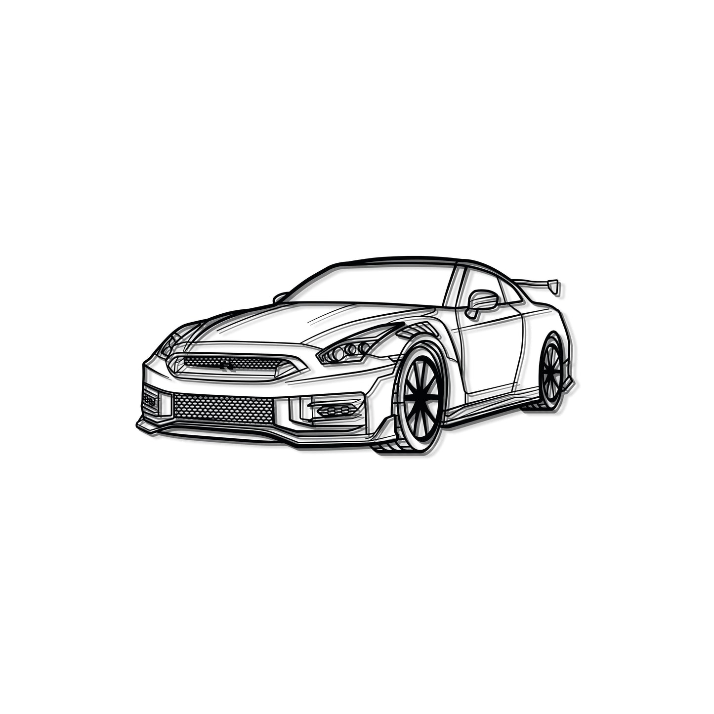 GT-R R35 Perspective Metal Car Wall Art - MT0458