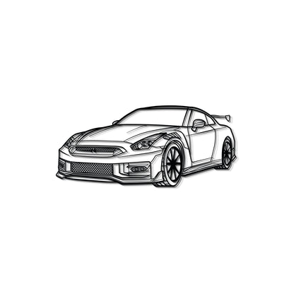 GT-R R35 Perspective Metal Car Wall Art - MT0458