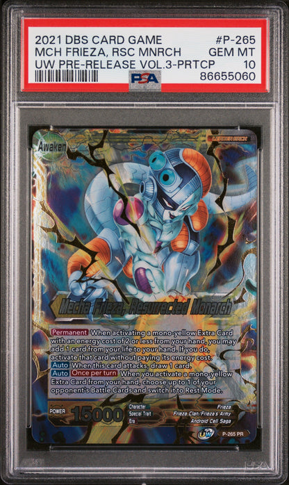 2021 DRAGON BALL SUPER UNISON WARRIOR  MCH FRIEZA, RSC MNRCH #P-265 - PSA 10