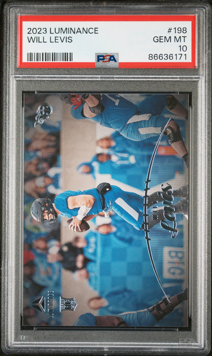 2023 PANINI LUMINANCE WILL LEVIS  #198 - PSA 10 ROOKIE CARD