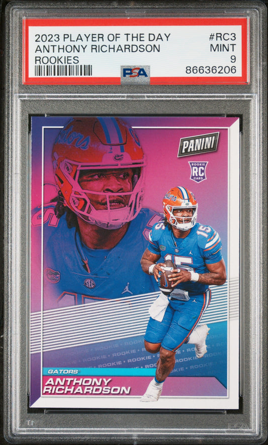 2023 PANINI PLAYER OF THE DAY ROOKIES ANTHONY RICHARDSON ROOKIES #RC3 - PSA 9 ROOKIE CARD