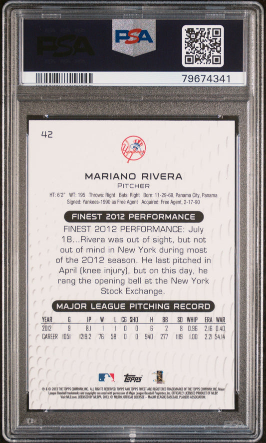 2013 FINEST MARIANO RIVERA  #42 - PSA 10
