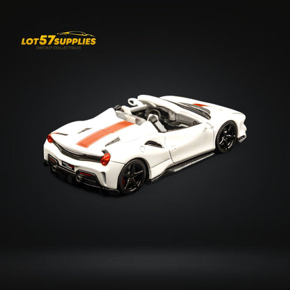 TPC Novitec 488 Roadster Pearl White - Red Stripe 1:64